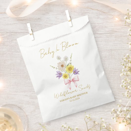 Ribbon | Wildflower Seeds Baby Shower Favor Bag Bedankzakje (Geknipt)