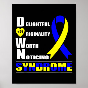 Ribbon World Down Syndrome Day Vrouwen Kinder Poster