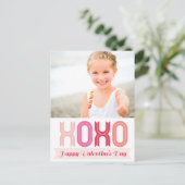 Ribbon XOXO Love and Kisses Valentijnsdag Foto Feestdagenkaart (Staand voorkant)