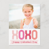 Ribbon XOXO Love and Kisses Valentijnsdag Foto Feestdagenkaart (Voorkant)