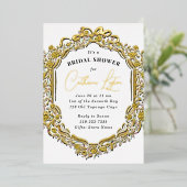  Ribbon Yellow Rose Vrijgezellenfeest Folie Uitnodiging (Staand Voorkant)