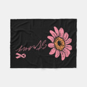Ribbon Zonnebloem Sterke Borstkanker Bewustzijn Wo Fleece Deken (Voorkant (Horizontaal))