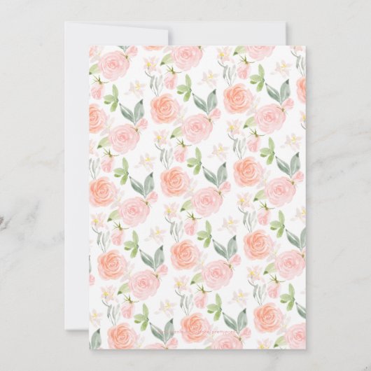 Ribbons and Bows Parisian Pink Girl Baby Shower Kaart (Achterkant)