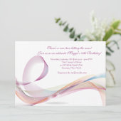 Ribbons Birthday Party Invitation Kaart (Staand voorkant)