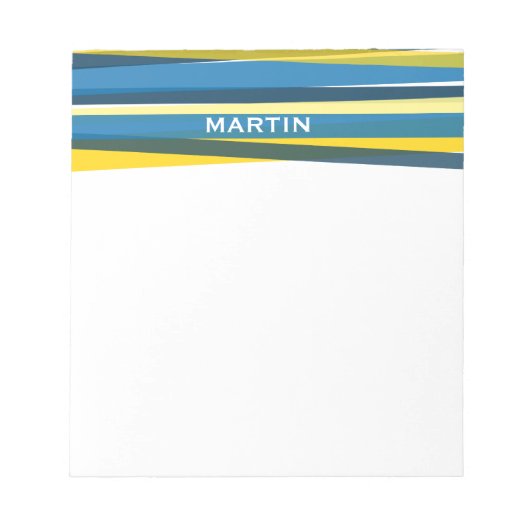 Ribbons - Blauw en Geel Notitieblok (Voorkant)