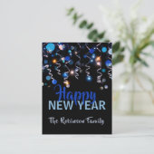 Ribbons Bokeh Licht Nieuwjaar feestdag Briefkaart (Staand voorkant)
