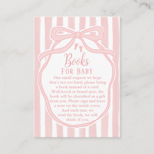 Ribbons Bows & Toes Book for Baby Enclosure Card   Informatiekaartje (Voorkant)