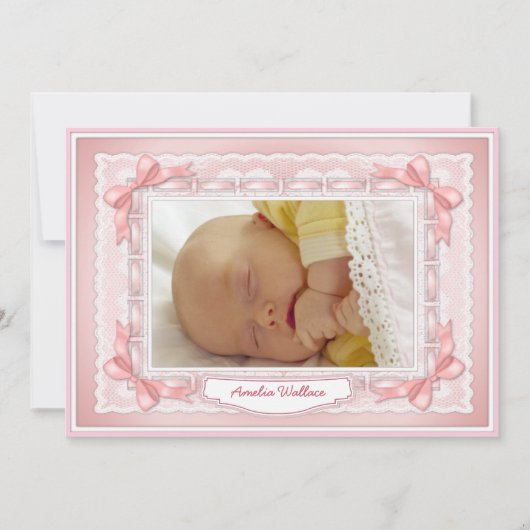 Ribbons en kant Sjabloon - Roze (Voorkant)