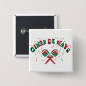 Ribbons en Maracas - Vierkante Button 5,1 Cm (Voorkant /achterkant)