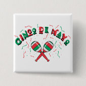 Ribbons en Maracas - Vierkante Button 5,1 Cm (Voorkant)