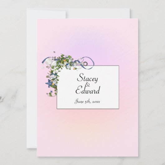 Ribbons en Starfish Bubbles Roze Kaart (Achterkant)