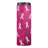 Ribbons met Roze Glitter Achtergrond Thermosbeker (Achterkant)