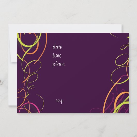 Ribbons/moerassen Afstuderen Uitnodiging Foto/plum (Achterkant)