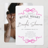  Ribbons & Romance Bridal Shower Kaart (Voorkant / Achterkant)