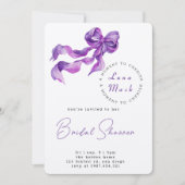 Ribbons & Romance Bruids Douche Uitnodiging (Voorkant)