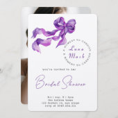 Ribbons & Romance Bruids Douche Uitnodiging (Voorkant / Achterkant)