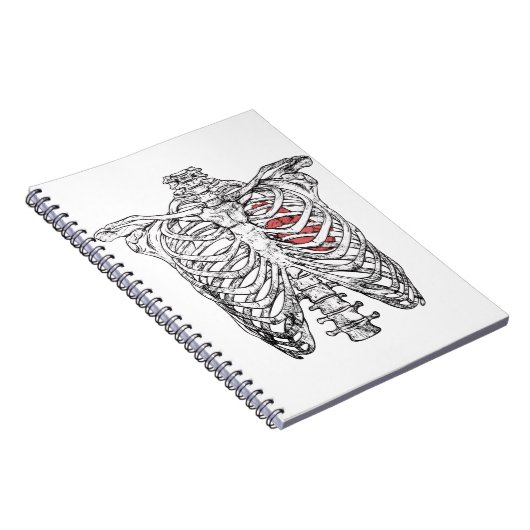 ribcage en hartanatomie Halloween Notitieboek (Rechterzijde)