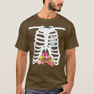RibCage Halloween Skeleton Costume Snoep XRay Gif T-shirt