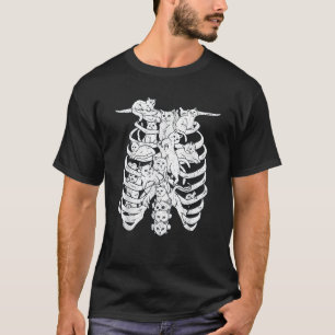 Ribcage Katten Pastel Gothic Alt Kleding Esthetisc T-shirt
