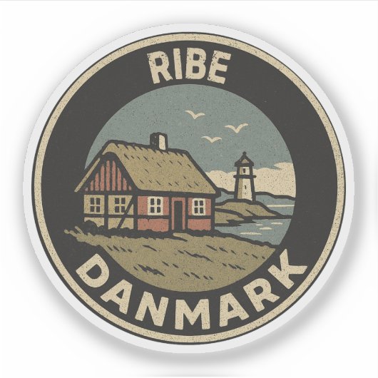 Ribe, Denemarken Danmark Sticker (Voorkant)