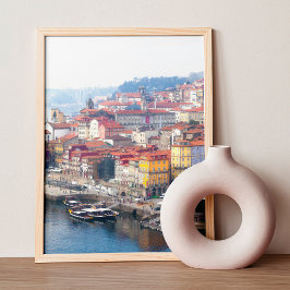 Ribeira en Douro rivier. Porto, Portugal. Foto Afdruk