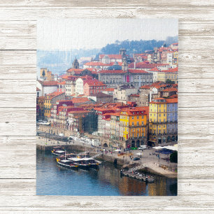 Ribeira en Douro rivier. Porto, Portugal. Legpuzzel
