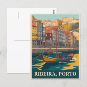 Ribeira, Porto Portugal Briefkaart