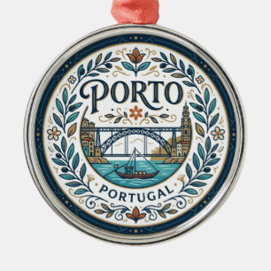 Ribeira, Porto Portugal Metalen Ornament