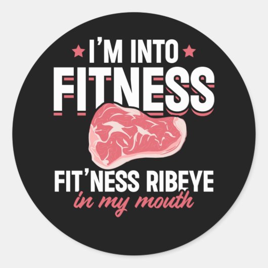Ribeye Steak Funny Fitness Humor Ronde Sticker (Voorkant)