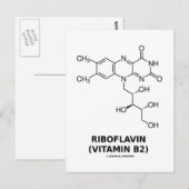 Riboflavine (vitamine B2) Chemische molecule Briefkaart (Voorkant / Achterkant)