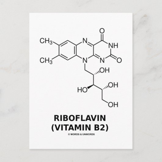 Riboflavine (vitamine B2) Chemische molecule Briefkaart (Voorkant)