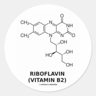 Riboflavine (vitamine B2) Chemische molecule Ronde Sticker