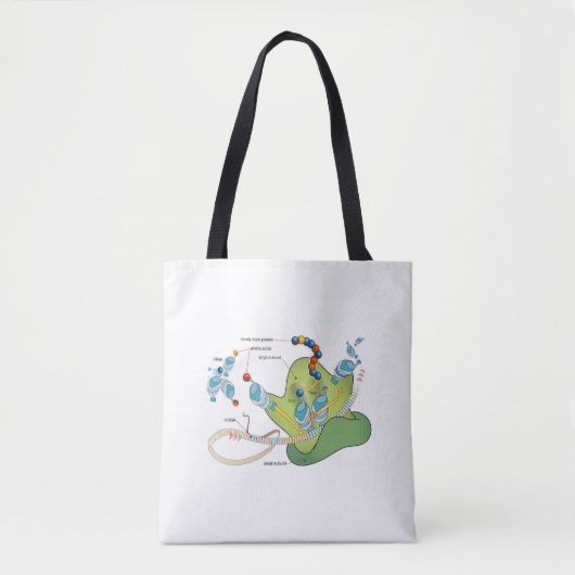 Ribosome mRNA tRNA molecules proteins Diagram  Tote Bag (Voorkant)