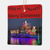 Ribreedat met kerstverlichting kerstversiering keramisch ornament (Links)