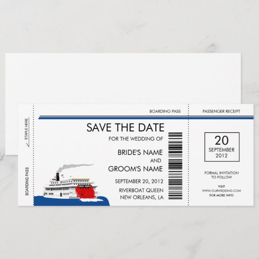Ribreedat Wedding Save the Date Cards (Voorkant / Achterkant)