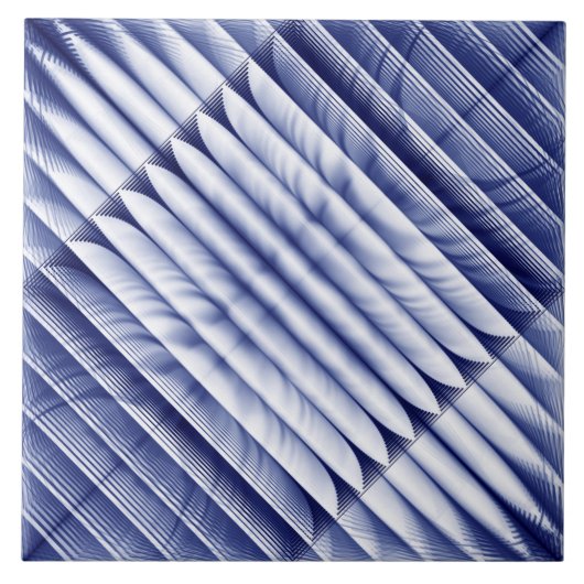 Ribs blauwe structuur tegeltje (Voorkant)
