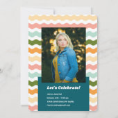 Ric RAC Modern Fun Afstuderen Invitation Kaart (Achterkant)