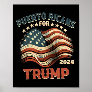 Ricans voor Trump 2024 Amerikaanse vlag Poster