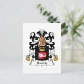 Ricard Family Crest Briefkaart (Staand voorkant)