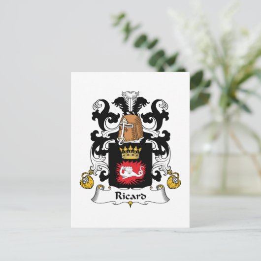 Ricard Family Crest Briefkaart (Staand voorkant)