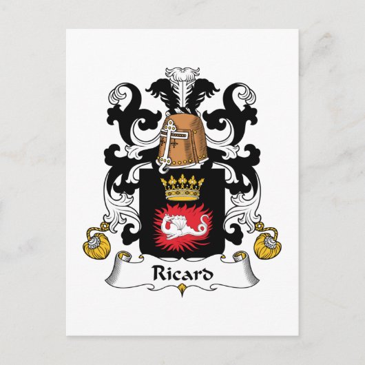 Ricard Family Crest Briefkaart (Voorkant)