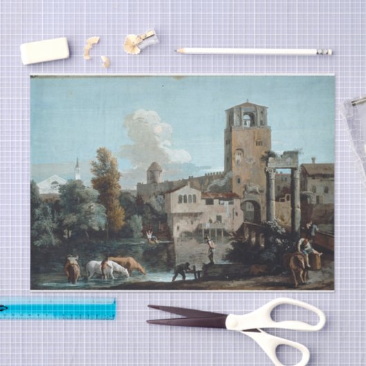 Ricci Capriccio Horses Landscape Painting Tissuepapier (Craft)