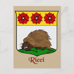 Ricci Family Heraldic Shield Briefkaart
