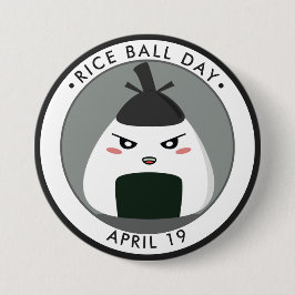 Rice Ball Day, kawaii Onigiri Ronde Button 7,6 Cm
