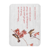 Rice Bunting Birds and Verse Magneet (Verticaal)