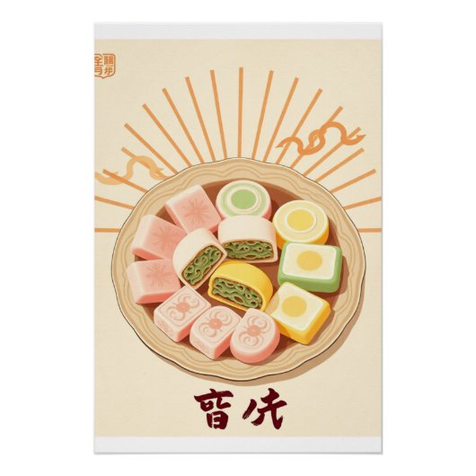 Rice Cake Poster – Retro Koreaans Tteok (Voorkant)