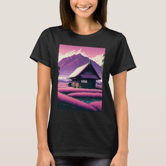 Rice Field Landscape Japan T-shirt (Voorkant)