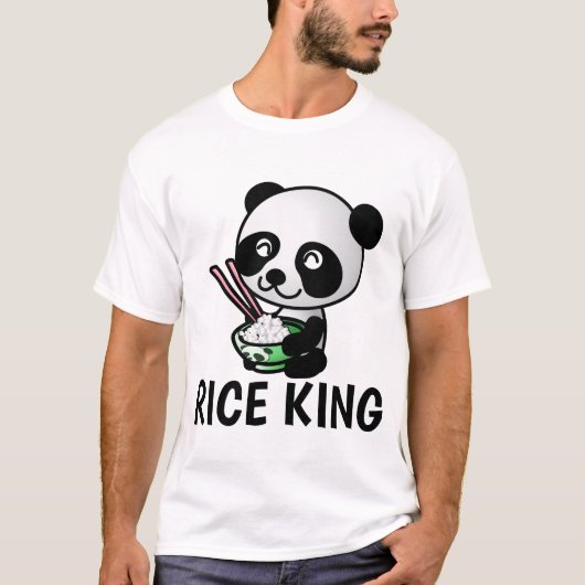 RICE KING T-shirts, RICE LOVER MANNEN Funny T-shirt (Voorkant)