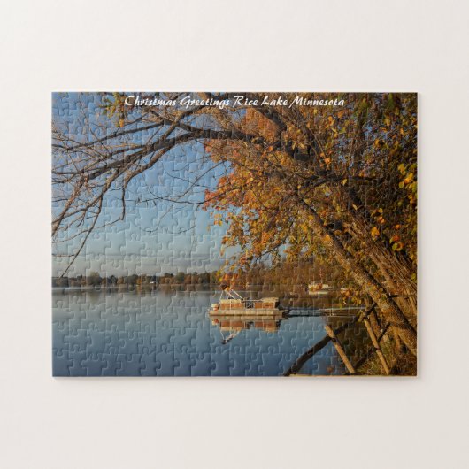 Rice Lake Minnesota kerstgroeten Legpuzzel (Horizontaal)