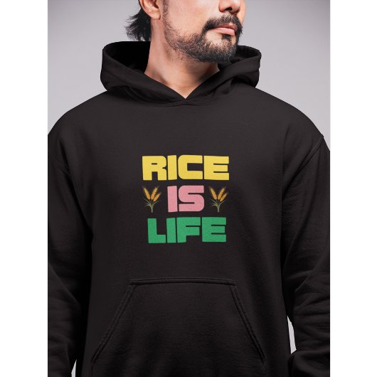 Rice Life is een leuk typografisch ontwerp Hoodie